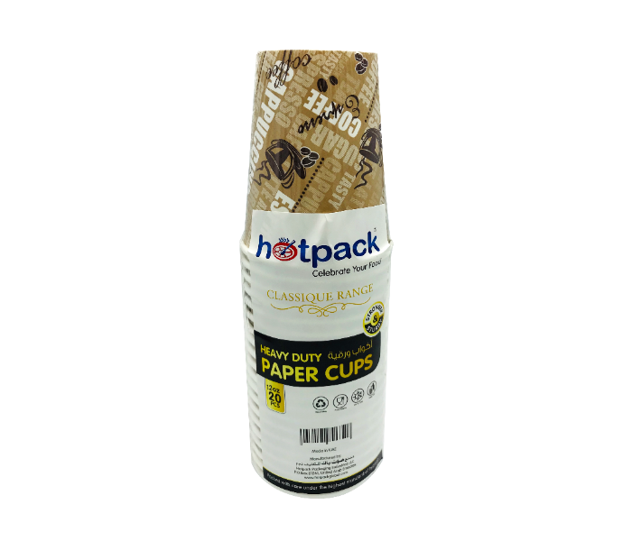 Hotpack HSMPHDC12 Set of 20 Pieces 12 Ounce Heavy Duty Paper Cup - Zoom Image