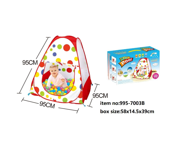 995-7003B 95CM 6cm Tent with 100 Pieces Ball Activity Toy for Kids - Zoom Image