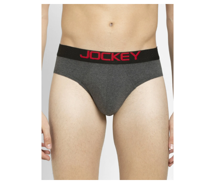 Jockey US07 Briefs with Exposed Waistband for Men Medium - Dark Grey - Zoom Image 1