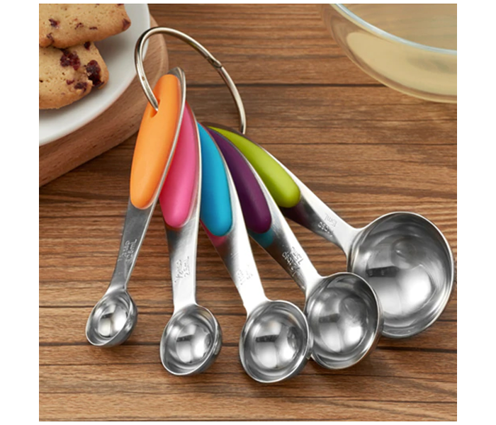 Set of 5 Pieces Stainless Steel Small Measuring Cups And Spoons - Silver - Zoom Image 2