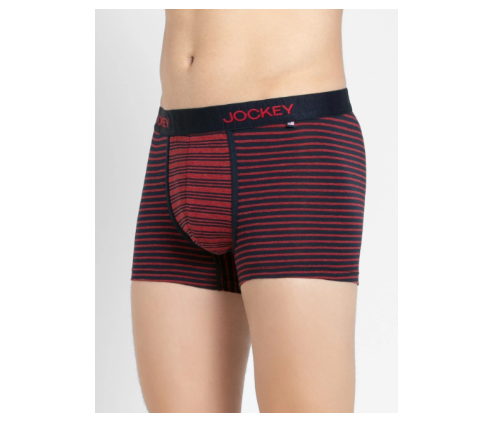 Jockey US68 Multi Colour Striped Trunks Underwear for Men Medium - Maroon - Zoom Image 2