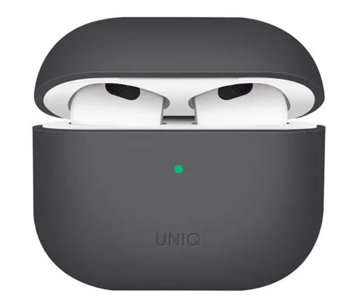 Uniq Lino Hybrid Liquid Silicon Airpods 3RD Gen Case - Grey - Zoom Image 1