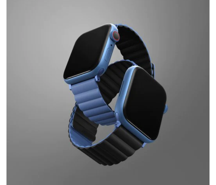 Uniq Revix Reversible Magnetic 45 44 or 42mm Apple Watch Strap - Blue and Black - Zoom Image