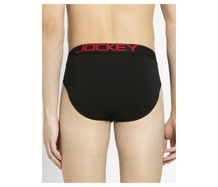 Jockey US07 Briefs with Exposed Waistband for Men Small - Black - Zoom Image 3