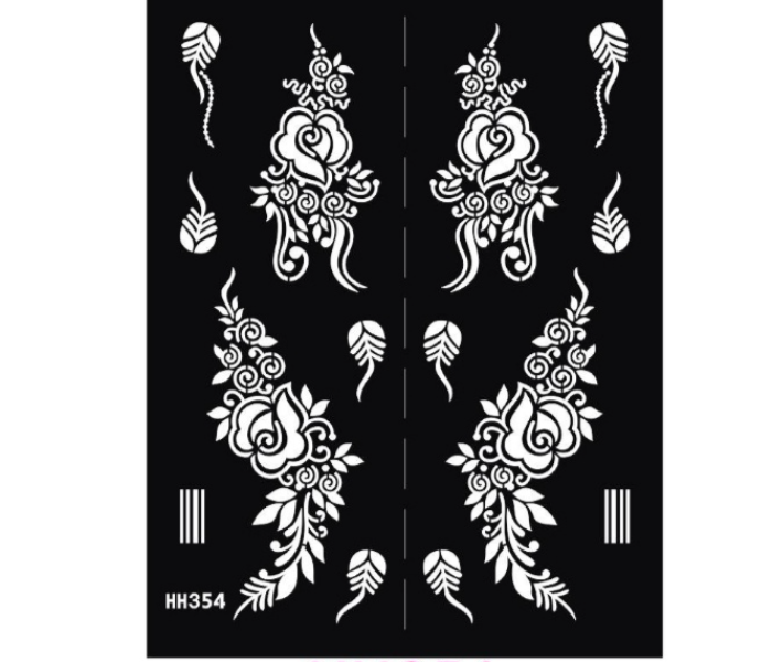 Tattoo Sticker HH354 Airbrush Glitter Henna Tattoo Stencil Art Sheet Kit - Zoom Image