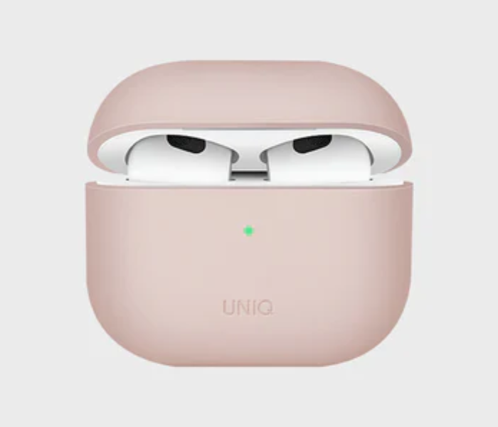 Uniq Lino Hybrid Liquid Silicon Airpods 3RD Gen Case - Pink - Zoom Image 1