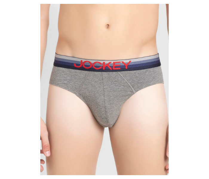 Jockey US07 Briefs with Exposed Waistband for Men XL - Grey - Zoom Image 1