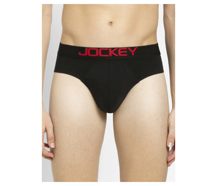 Jockey US07 Briefs with Exposed Waistband for Men Small - Black - Zoom Image 1