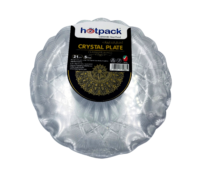 Hotpack HSMCP21 Set of 5 Pieces 21 cm Crystal Plate - Zoom Image