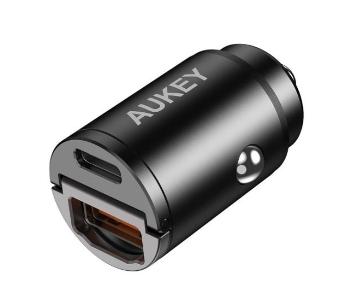 AUKEY CC-A3 BK 30W Ultra Small 2-Port Car Charger - Black - Zoom Image 1