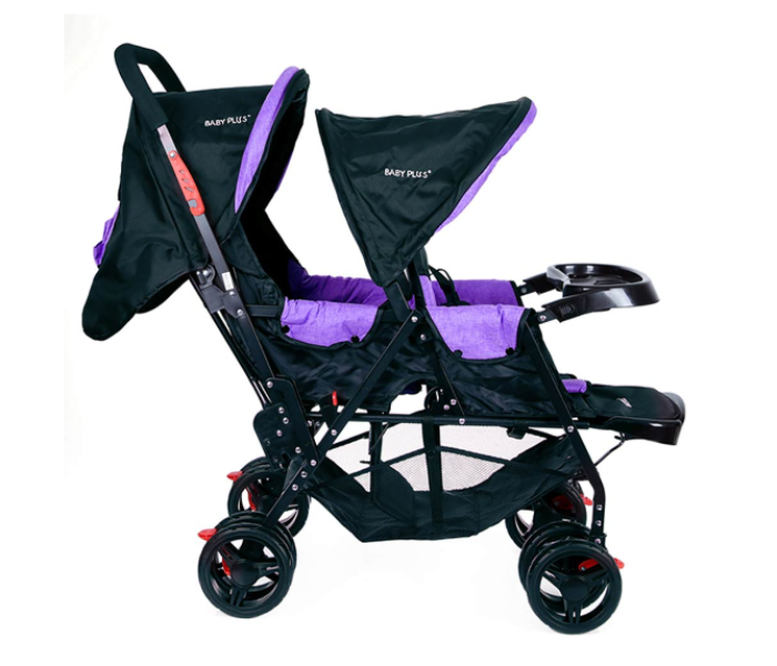 Baby Plus BP7743 Twin Stroller with Reclining Seat - Purple - Zoom Image 3