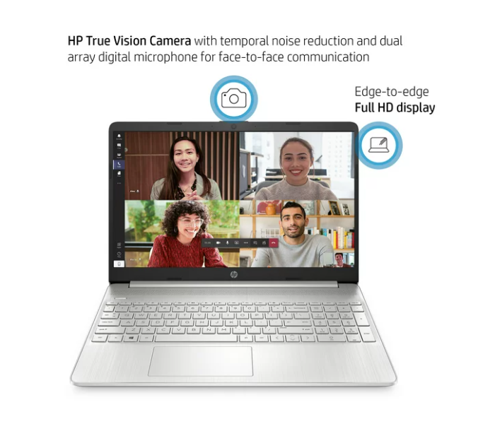 HP 6M0Z7UA 15.6 Inch FHD Intel Core i5-1135G7 Processor 8GB RAM 256GB SSD Intel Iris X Graphics Windows 11 Home - Silver - Zoom Image 3