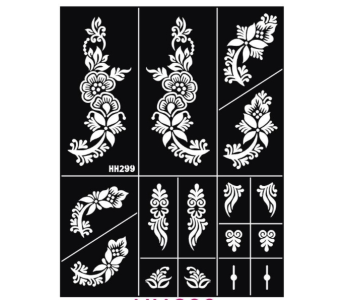 Tattoo Sticker HH299 Airbrush Glitter Henna Tattoo Stencil Art Sheet Kit - Zoom Image