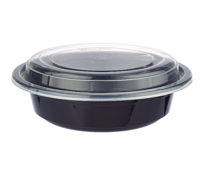 Hotpack HSMBBRO16 Set of 5 Pieces 16 Oz Black Base Round Container With Lids - Zoom Image 3