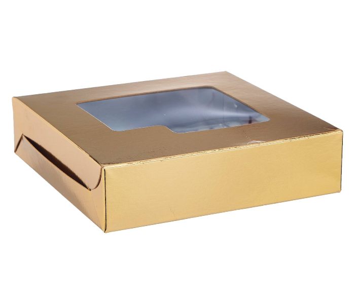 Hotpack HSMSBAGW1515 Set of 5 Pieces Aluminium or Gold Quoted Window Sweet Box - Zoom Image 1