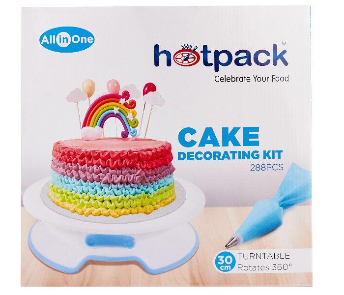 Hotpack HSMCDK288TT30 Set of 288 Pieces Cake Decorating Kit with 30cm Table - Zoom Image 1