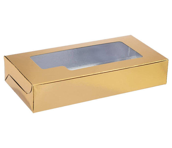 Hotpack HSMSBAGW2010 Set of 5 Pieces Aluminium or Gold Quoted Window Sweet Box - Zoom Image 1