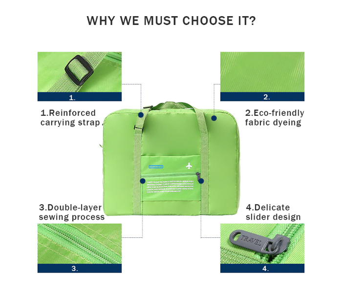 Korean Waterproof High Capacity Travel Storage Bags - Green - Zoom Image 2