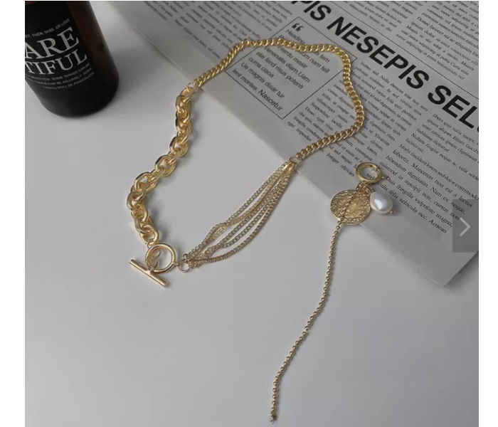 Gold Plated Crystal Pearl Necklace for Women - Zoom Image 2