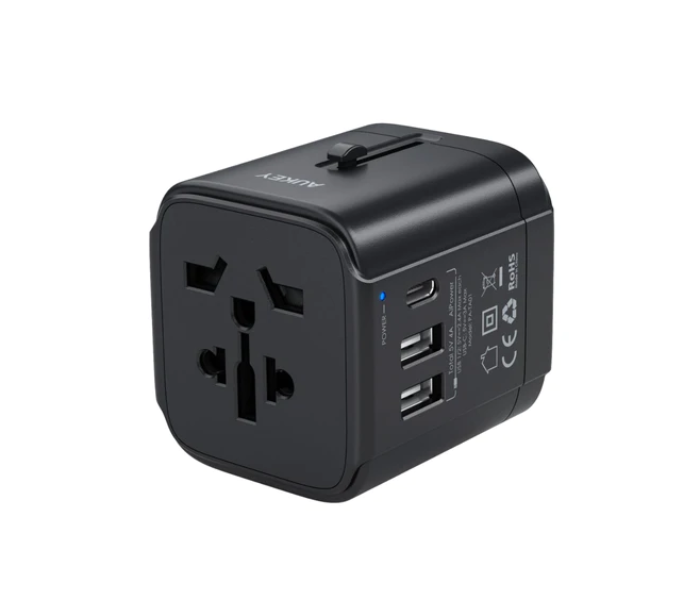 AUKEY PA-TA01 BK Adapter Universal With 3 Usb Ports - Black - Zoom Image 1