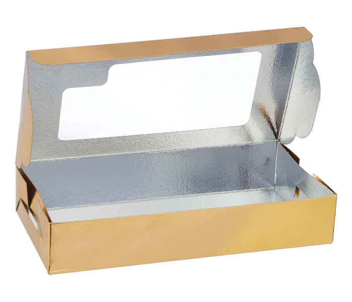 Hotpack HSMSBAGW2010 Set of 5 Pieces Aluminium or Gold Quoted Window Sweet Box - Zoom Image 2