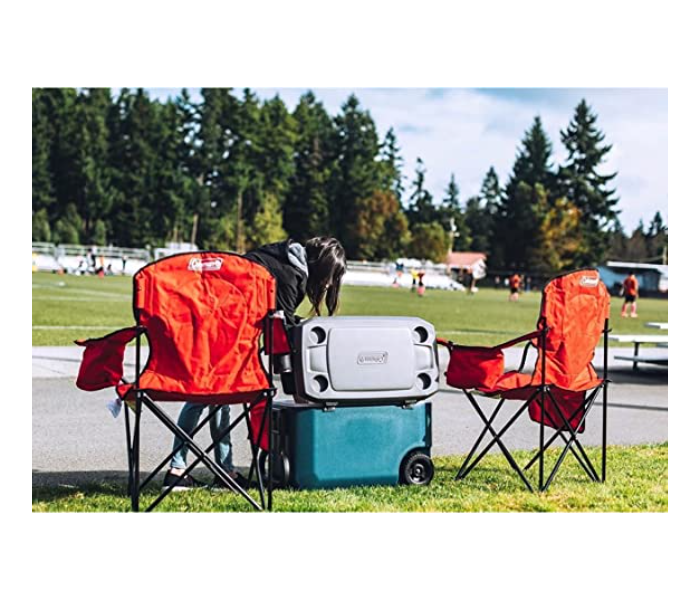 Coleman 2000032009 Portable Quad Camping Chair With Cooler - Red - Zoom Image 2