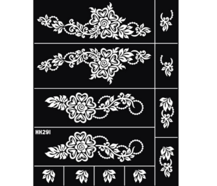 Tattoo Sticker HH291 Airbrush Glitter Henna Tattoo Stencil Art Sheet Kit - Zoom Image