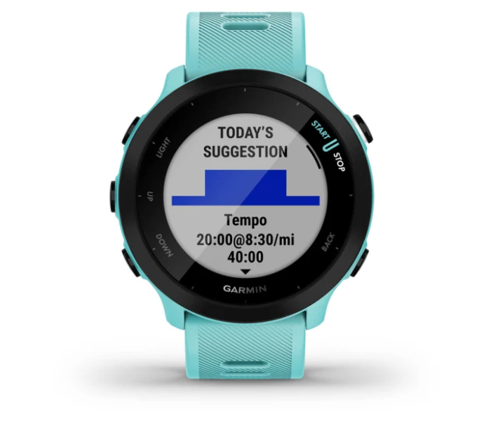 Garmin 010-02562-12 Forerunner 55 GPS EU Smart Watch - Aqua - Zoom Image 2