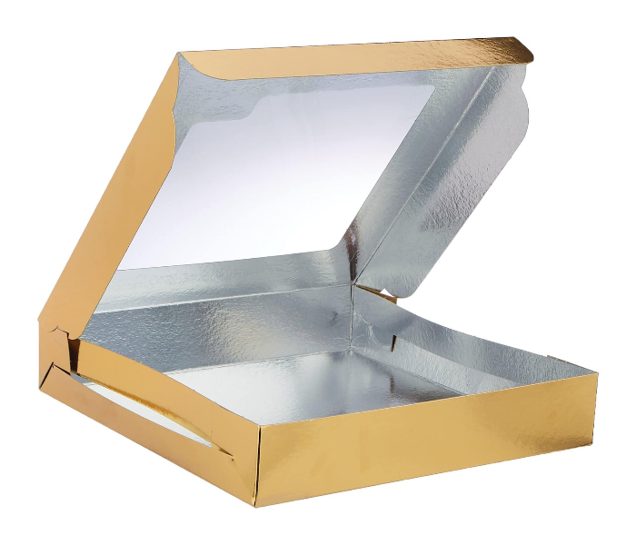 Hotpack HSMSBAGW2510 Set of 5 Pieces Aluminium or Gold Quoted Window Sweet Box - Zoom Image 2