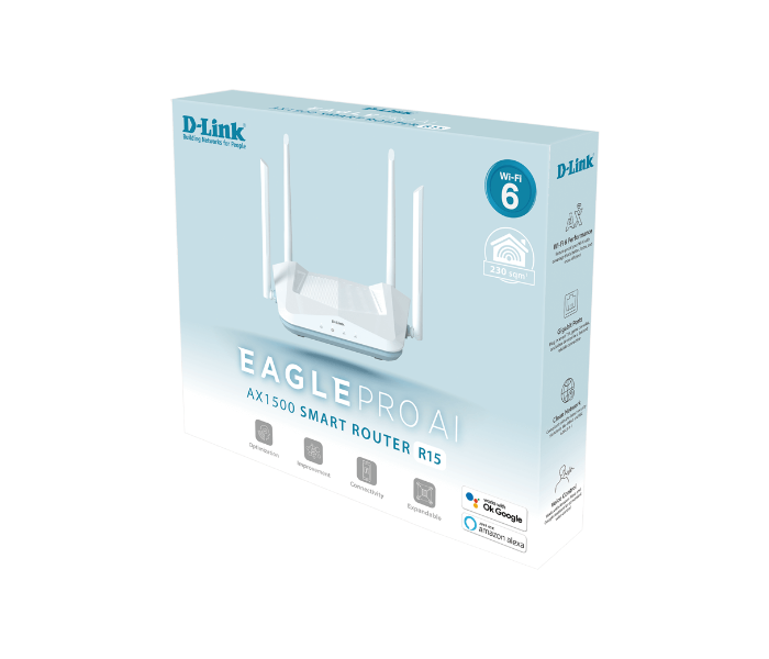 D Link R15/BNA AX1500 Smart Wi-Fi 6 Gigabit Router - White - Zoom Image 4