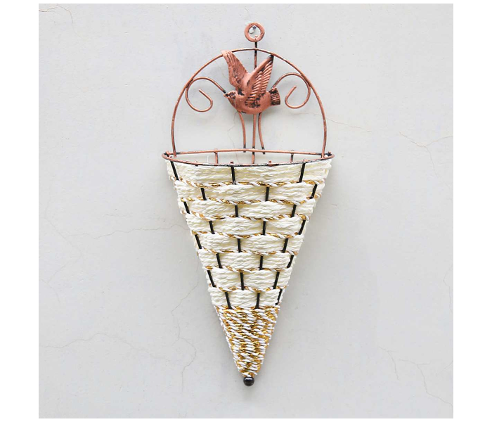 Triangle Wall Decor Hanging Flower Basket - White - Zoom Image 1