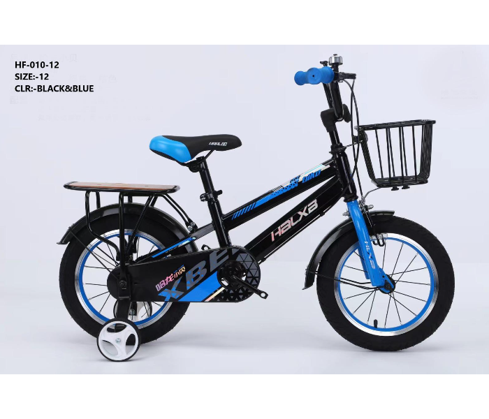 HF-010-12 12 Inch Bicycle For Kids - Black and Blue - Zoom Image