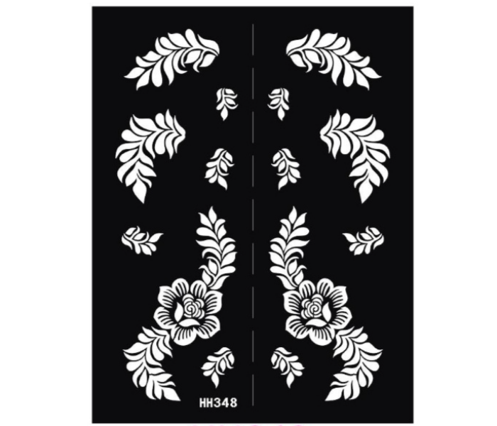 Tattoo Sticker HH348 Airbrush Glitter Henna Tattoo Stencil Art Sheet Kit - Zoom Image