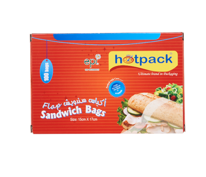 Hotpack SB1517 Set of 100 Pieces 15x17cm Plastic Sandwich Bag - Zoom Image 1