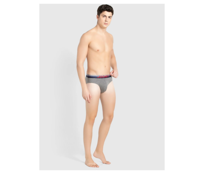 Jockey US07 Briefs with Exposed Waistband for Men Medium - Grey - Zoom Image 4