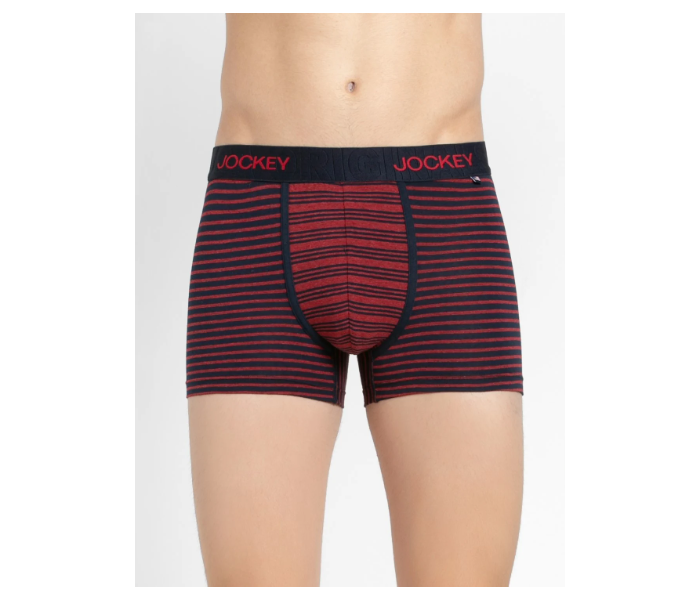 Jockey US68 Multi Colour Striped Trunks Underwear for Men Medium - Maroon - Zoom Image 1