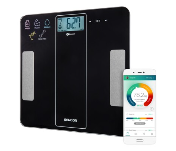 Sencor 41006026 SBS 8000BK Bluetooth Personal Fitness Scale - Black - Zoom Image 1