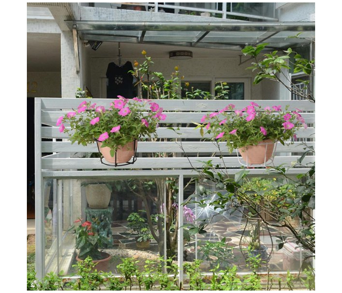 Hanging Round Wall Flower Stand - White - Zoom Image 3