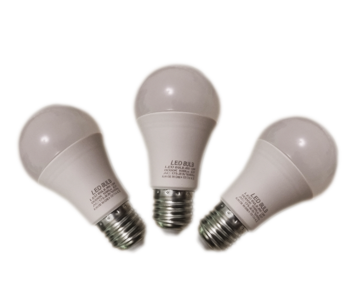 Set of 3 Piece LED-12w-E27wh3 LED Bulb 12Watts E27 Thread Daylight - Zoom Image 1