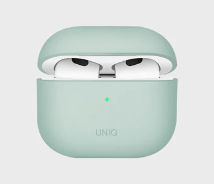 Uniq Lino Hybrid Liquid Silicon Airpods 3RD Gen Case - Mint Green - Zoom Image 1