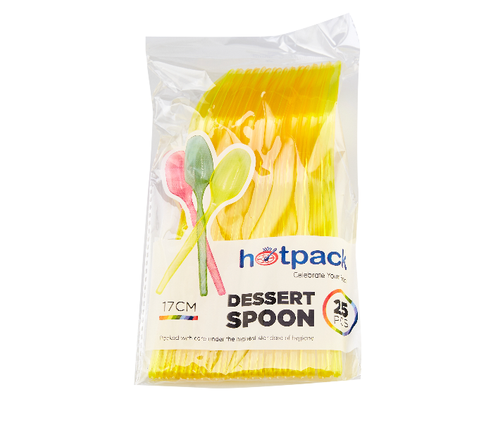 Hotpack DSPSMIX Set of 25 Pieces 17cm Plastic Desert Spoon - Zoom Image 1