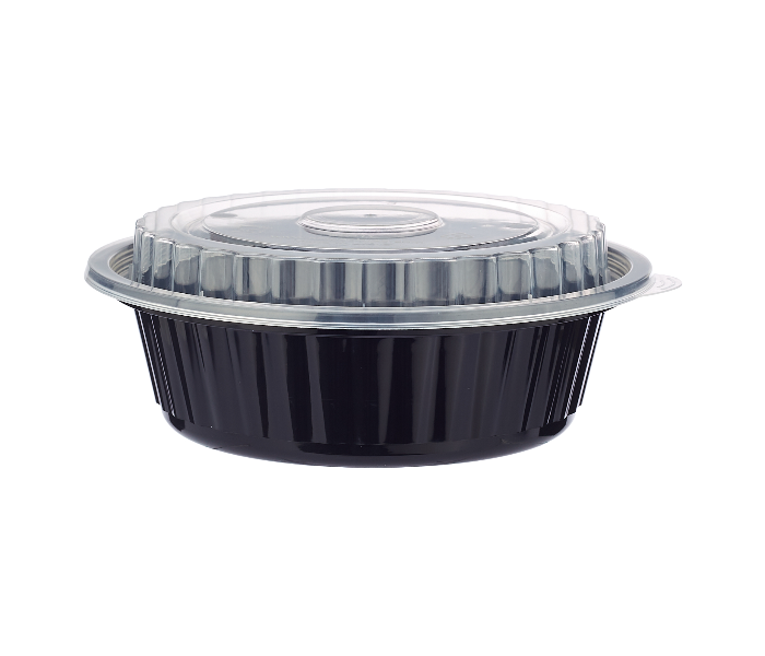 Hotpack HSMBB8311 Set of 5 Pieces 16 Oz Black Base Round Container With Lids - Zoom Image 3