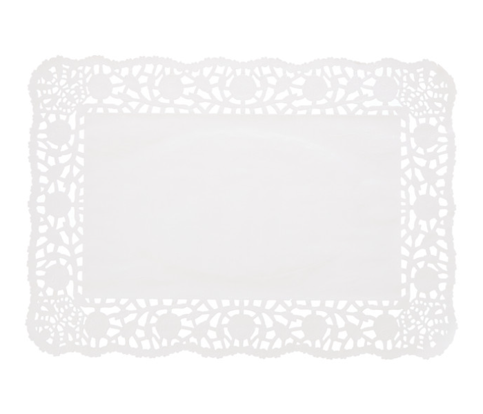 Hotpack RD1014 Set of 250Pieces 10 inch x 14.5 inch Rectangle Lace Paper Doilies - White - Zoom Image 2