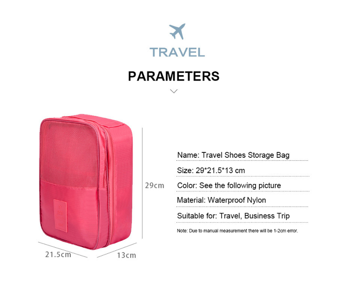 Korean Waterproof Travel Shoes Storage Bag - Pink - Zoom Image 3