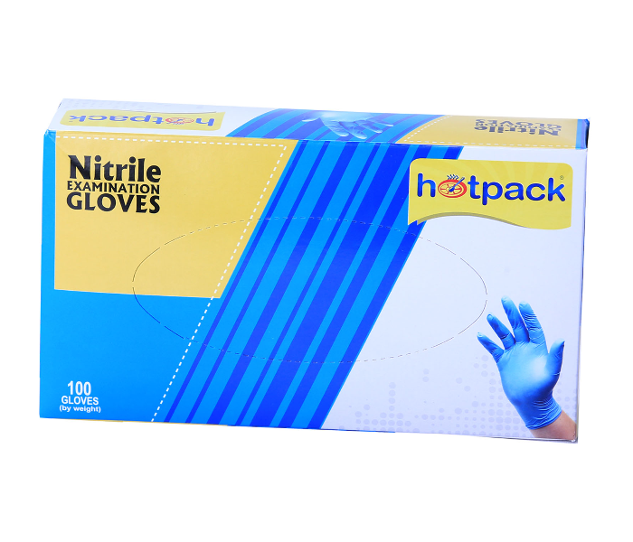 Hotpack PFNGM Set of 100 Pieces Powder Free Medium Nitrile Gloves Bule - Zoom Image 1