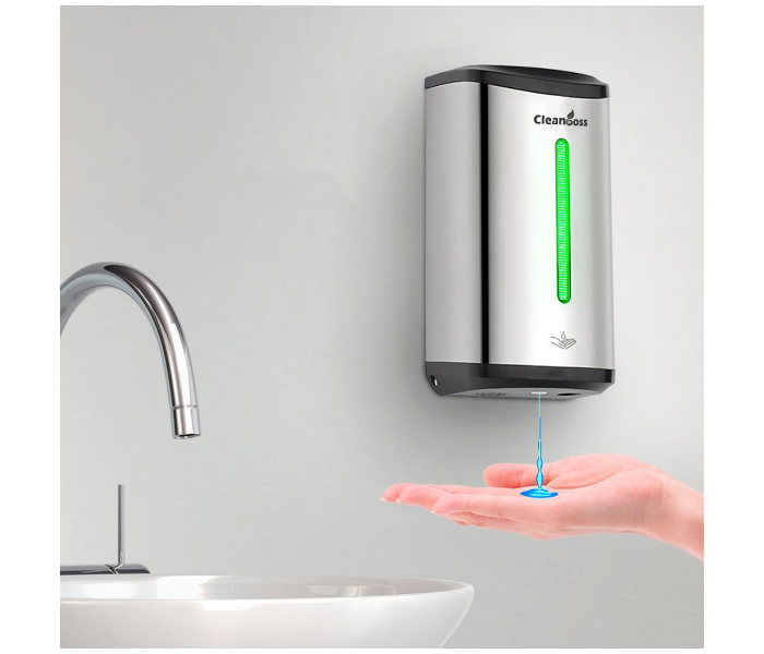 Easy to Use Wall Mounted Soap Dispenser - Silver and Black - Zoom Image 1