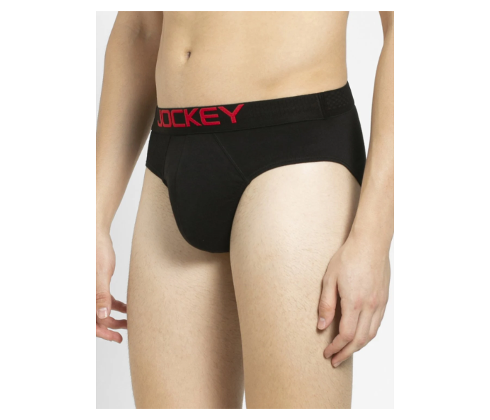 Jockey US07 Briefs with Exposed Waistband for Men XL - Black - Zoom Image 2