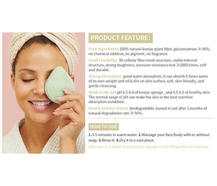 Natural Facial and Body Konjac Cleansing Sponge - Zoom Image 4