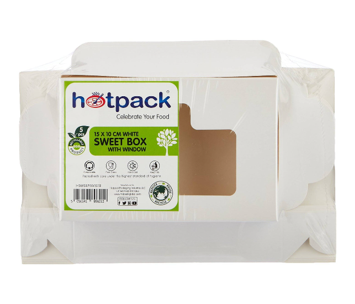 Hotpack HSMSBPEW1510 Set of 5 Pieces Sweet Box With Window - Zoom Image 3