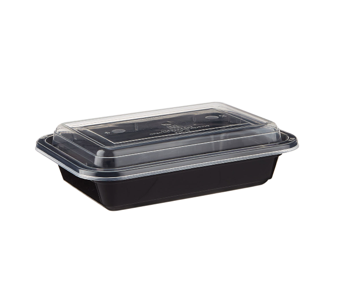 Hotpack HSMBBRE8 Set of 5 Pieces 8 Oz Black Base Rectangular Container With Lids - Zoom Image 4